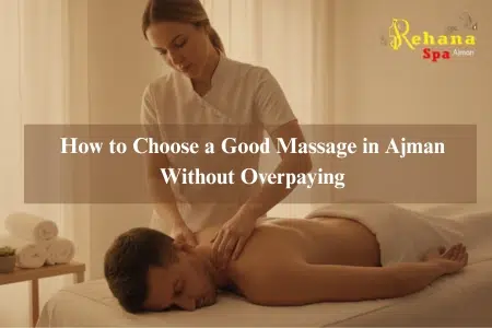 Professional therapist providing a relaxing massage in a clean, bright Ajman spa room at Rehana Spa.